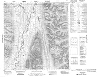 105H01 Lower Hyland Lake Canadian topographic map, 1:50,000 scale