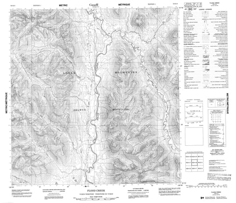 105H08 Flood Creek Canadian topographic map, 1:50,000 scale