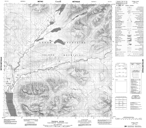 105H11 Thomas River Canadian topographic map, 1:50,000 scale