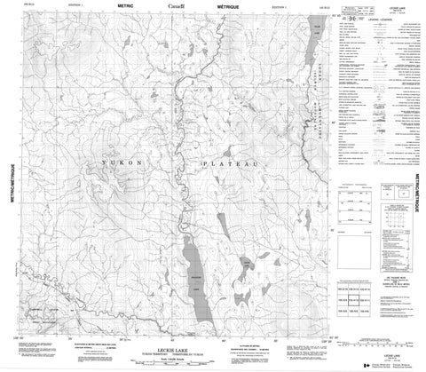 105H12 Leckie Lake Canadian topographic map, 1:50,000 scale