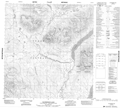 105H13 Mcpherson Lake Canadian topographic map, 1:50,000 scale