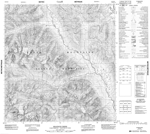 105H15 Shannon Creek Canadian topographic map, 1:50,000 scale