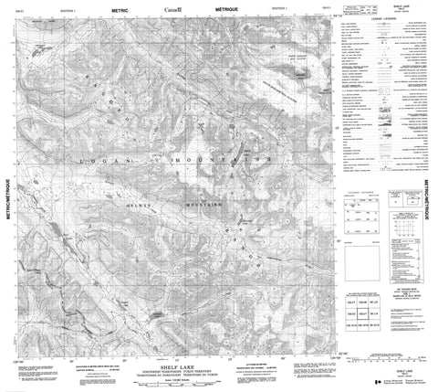 105I01 Shelf Lake Canadian topographic map, 1:50,000 scale