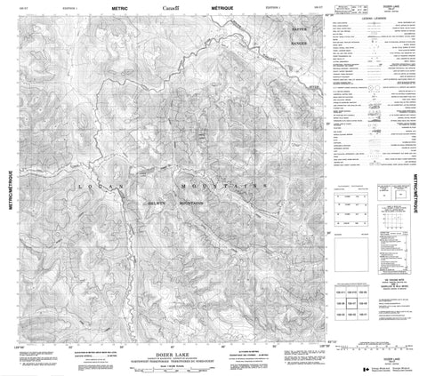 105I07 Dozer Lake Canadian topographic map, 1:50,000 scale