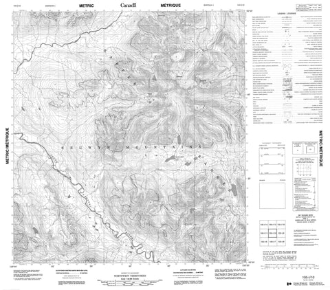 105I10 No Title Canadian topographic map, 1:50,000 scale