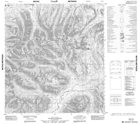 105I15 No Title Canadian topographic map, 1:50,000 scale