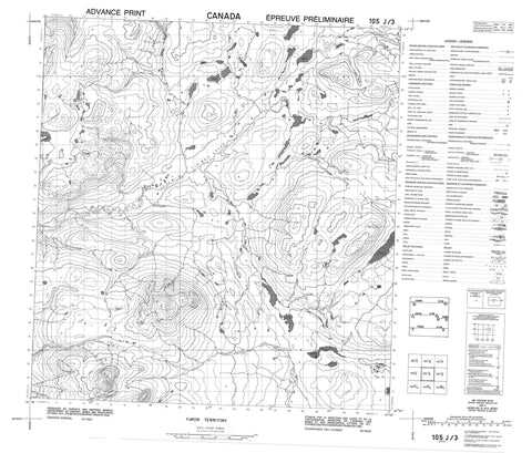 105J03 No Title Canadian topographic map, 1:50,000 scale