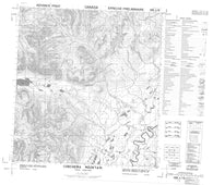 105J05 Chechera Mountain Canadian topographic map, 1:50,000 scale