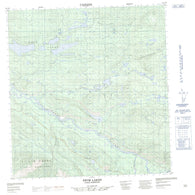 105K02 Swim Lakes Canadian topographic map, 1:50,000 scale