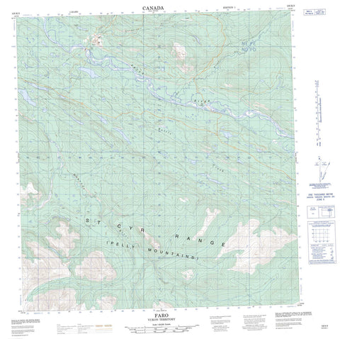 105K03 Faro Canadian topographic map, 1:50,000 scale