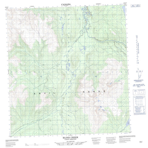 105K07 Blind Creek Canadian topographic map, 1:50,000 scale