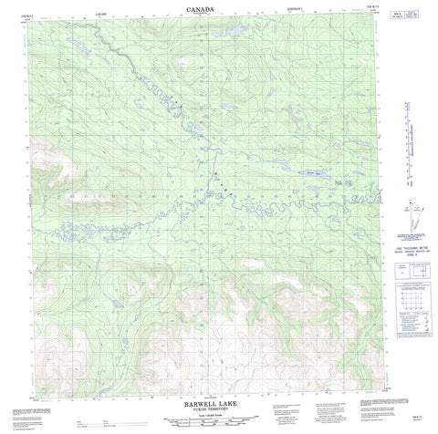 105K11 Barwell Lake Canadian topographic map, 1:50,000 scale