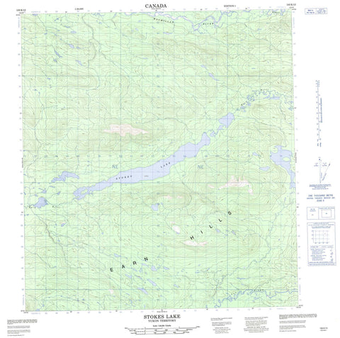 105K13 Stokes Lake Canadian topographic map, 1:50,000 scale