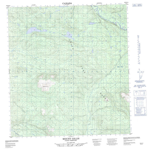 105K14 Mount Gillis Canadian topographic map, 1:50,000 scale