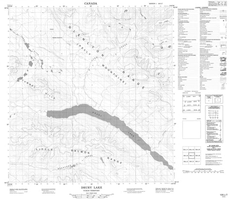 105L07 Drury Lake Canadian topographic map, 1:50,000 scale