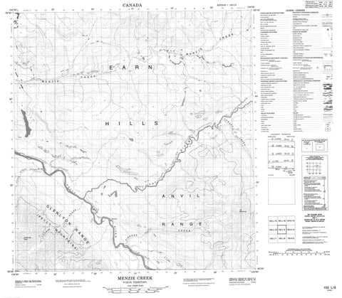 105L09 Menzie Creek Canadian topographic map, 1:50,000 scale