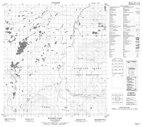 105L11 Ragged Lake Canadian topographic map, 1:50,000 scale