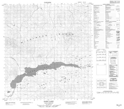 105L16 Earn Lake Canadian topographic map, 1:50,000 scale