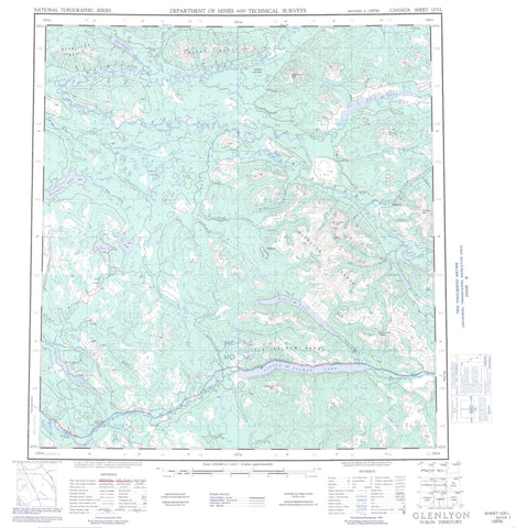 105L Glenlyon Canadian topographic map, 1:250,000 scale