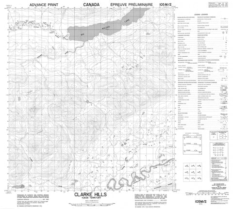 105M02 Clarke Hills Canadian topographic map, 1:50,000 scale