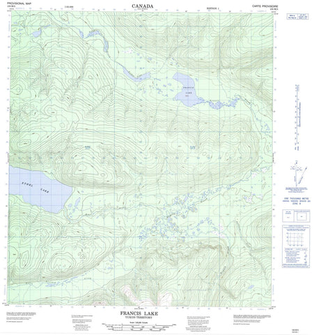 105M05 Francis Lake Canadian topographic map, 1:50,000 scale