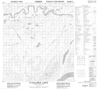 105M07 Highland Lake Canadian topographic map, 1:50,000 scale
