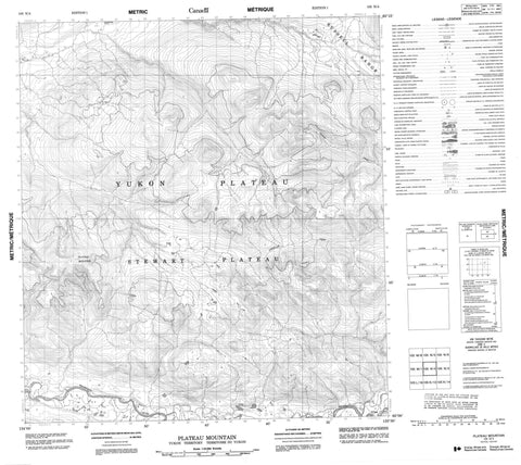 105N04 Plateau Mountain Canadian topographic map, 1:50,000 scale