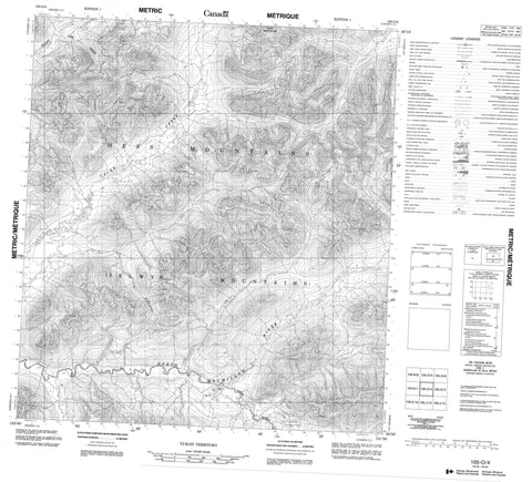 105O04 No Title Canadian topographic map, 1:50,000 scale