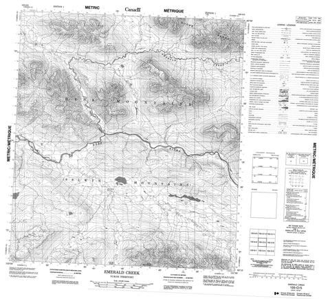 105O05 Emerald Creek Canadian topographic map, 1:50,000 scale