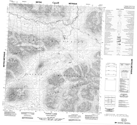 105O12 Fango Lake Canadian topographic map, 1:50,000 scale