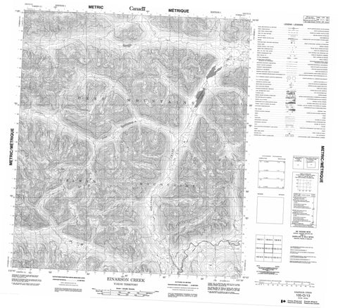 105O13 Einarson Creek Canadian topographic map, 1:50,000 scale