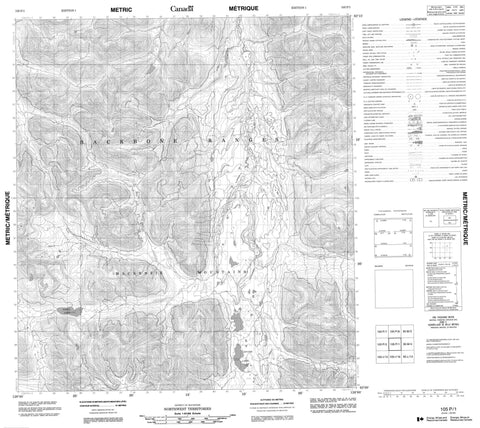 105P01 No Title Canadian topographic map, 1:50,000 scale