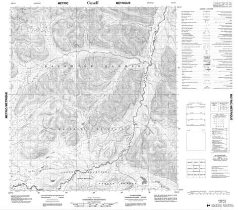 105P02 No Title Canadian topographic map, 1:50,000 scale