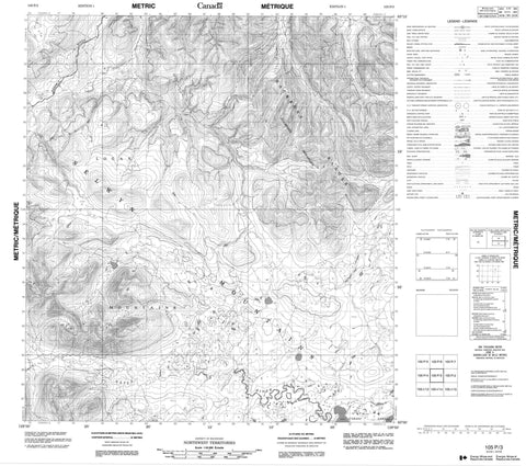 105P03 No Title Canadian topographic map, 1:50,000 scale