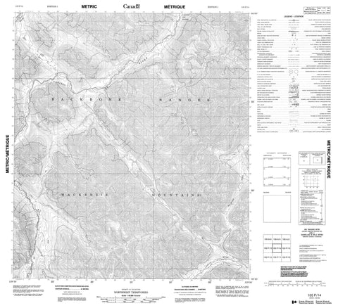 105P14 No Title Canadian topographic map, 1:50,000 scale