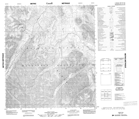 105P16 No Title Canadian topographic map, 1:50,000 scale