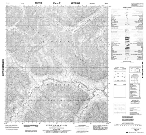 106A03 Caribou Cry Rapids Canadian topographic map, 1:50,000 scale