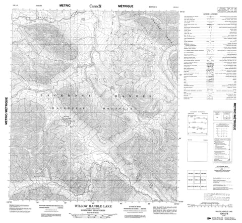 106A04 Willow Handle Lake Canadian topographic map, 1:50,000 scale