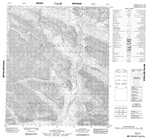 106A12 No Title Canadian topographic map, 1:50,000 scale