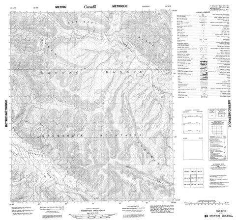 106A16 No Title Canadian topographic map, 1:50,000 scale