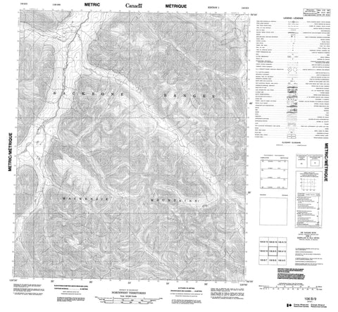 106B09 No Title Canadian topographic map, 1:50,000 scale