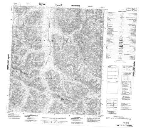 106B12 No Title Canadian topographic map, 1:50,000 scale