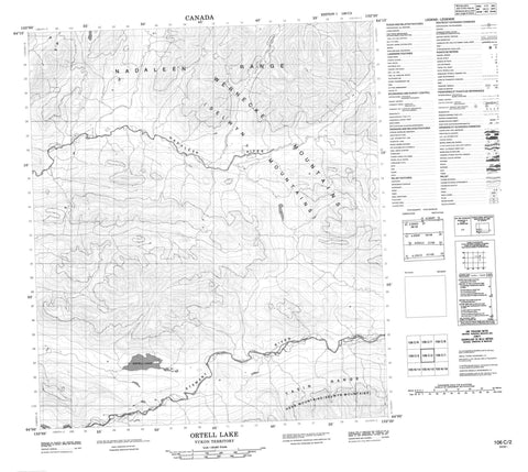 106C02 Ortell Lake Canadian topographic map, 1:50,000 scale