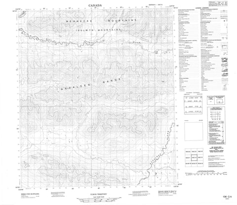 106C04 No Title Canadian topographic map, 1:50,000 scale