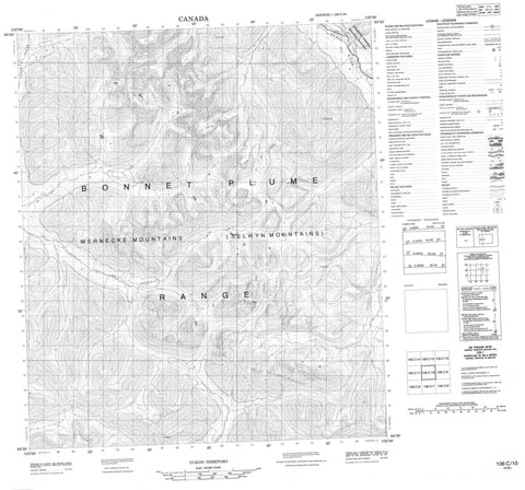 106C10 No Title Canadian topographic map, 1:50,000 scale