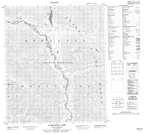 106C13 Fairchild Lake Canadian topographic map, 1:50,000 scale