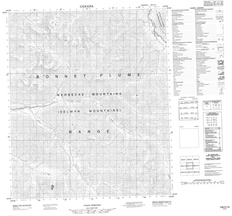 106C14 No Title Canadian topographic map, 1:50,000 scale