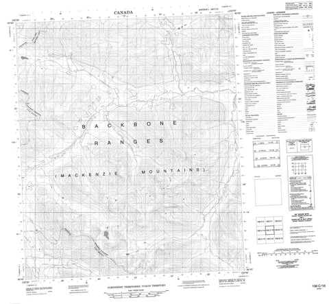 106C16 No Title Canadian topographic map, 1:50,000 scale