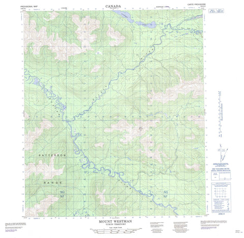 106D01 Mount Westman Canadian topographic map, 1:50,000 scale