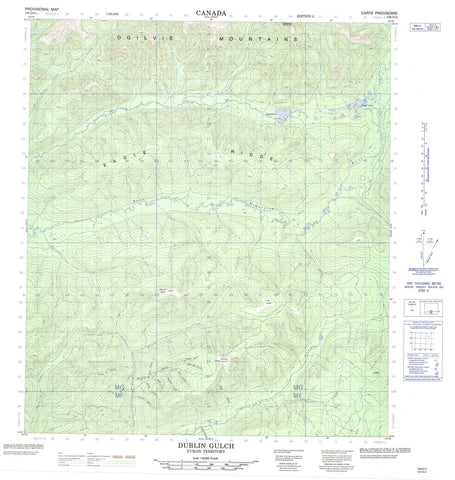 106D04 Dublin Gulch Canadian topographic map, 1:50,000 scale